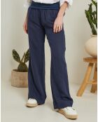 Pantalon 100% Lin Andrea Valencia marine