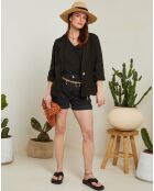 Veste 100% Lin Sandrine noire