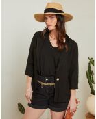 Veste 100% Lin Sandrine noire