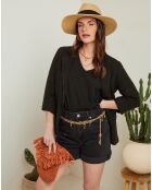 Veste 100% Lin Sandrine noire