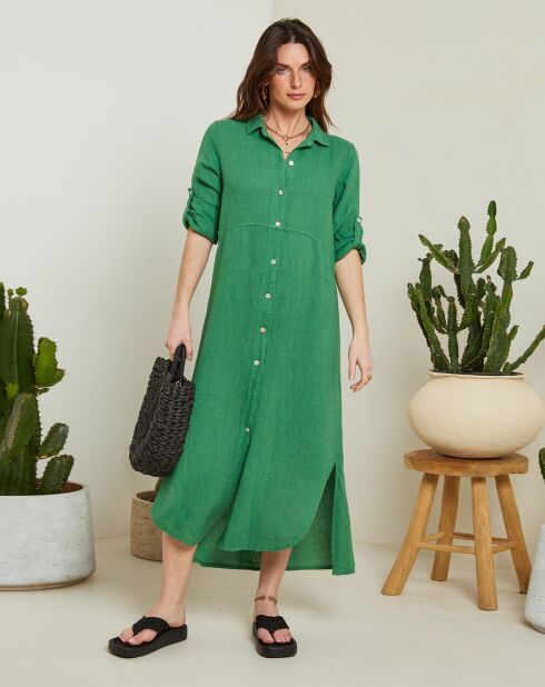 Robe 100% Lin Camilla verte