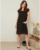 Schwarzes Kleid Marie aus 100% Leinen