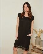 Schwarzes Kleid Marie aus 100% Leinen