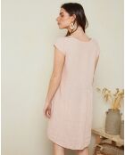Robe 100% Lin Charlotte rose
