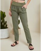 Pantalon 100% Lin Eugénie kaki