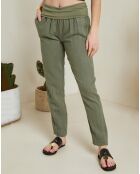 Pantalon 100% Lin Eugénie kaki