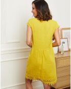 Robe 100% Lin Ambre jaune