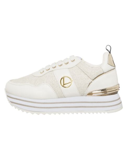 Sneakers Lurex blanc/doré