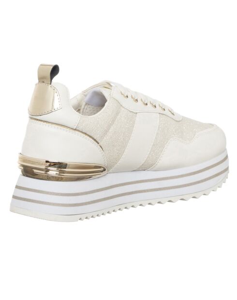 Sneakers Lurex blanc/doré