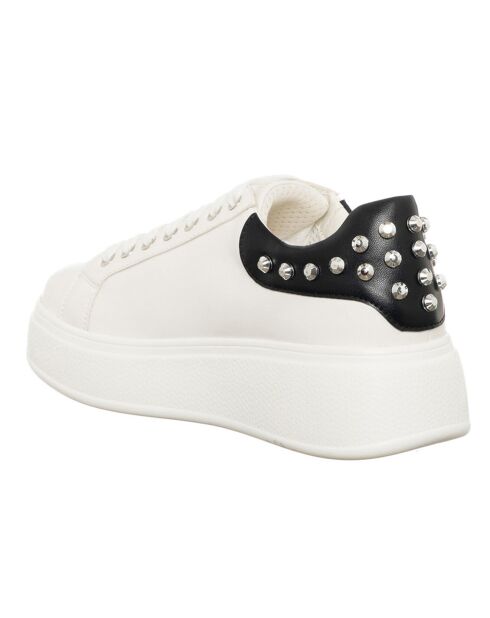 Sneakers Fama blanc/noir - Plateforme 5 cm