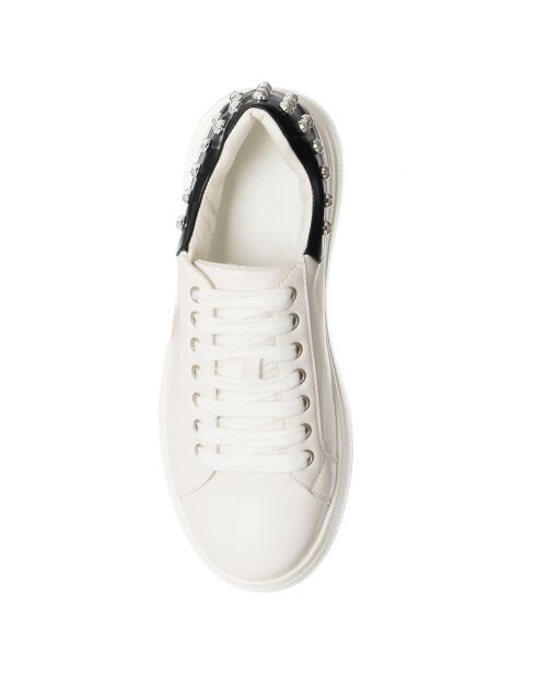 Sneakers Fama blanc/noir - Plateforme 5 cm
