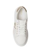 Sneakers Lona écru/doré - Plateforme 5 cm