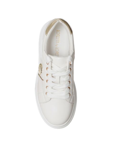 Sneakers Lona écru/doré - Plateforme 5 cm