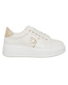 Sneakers Lona écru/doré - Plateforme 5 cm