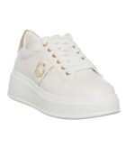 Sneakers Lona écru/doré - Plateforme 5 cm