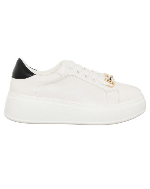 Sneakers Sona blanc/noir - Plateforme 5 cm