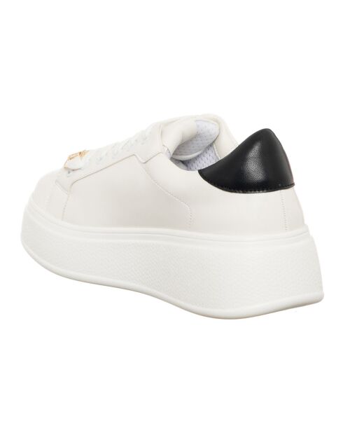 Sneakers Sona blanc/noir - Plateforme 5 cm
