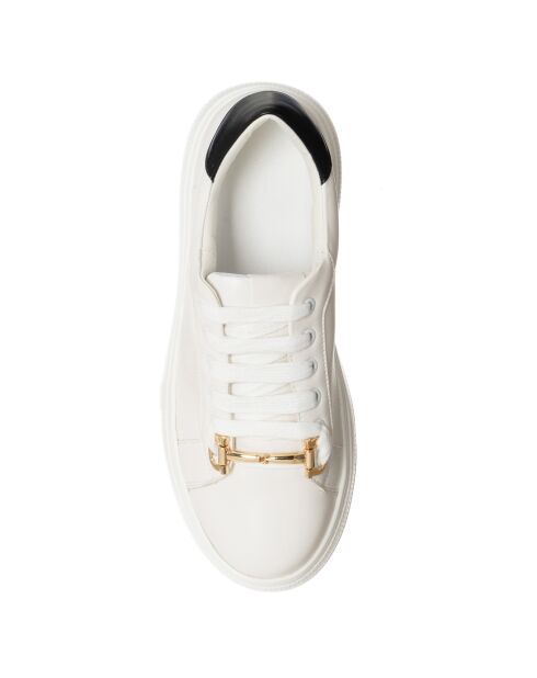 Sneakers Sona blanc/noir - Plateforme 5 cm