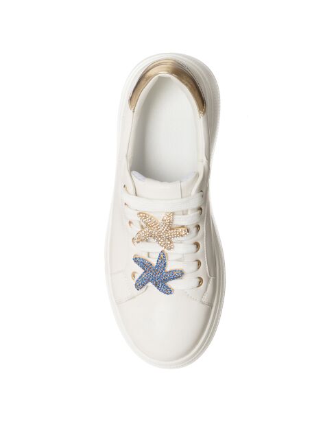 Sneakers Foa blanc/doré - Plateforme 5 cm