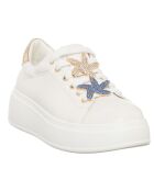 Sneakers Foa blanc/doré - Plateforme 5 cm