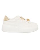 Sneakers Liz blanc/doré - Plateforme 5 cm