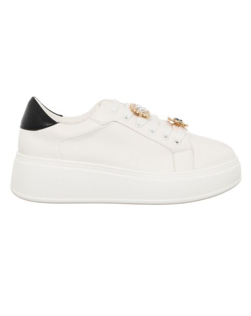 Sneakers Bianca blanc/noir/doré - Plateforme 5 cm