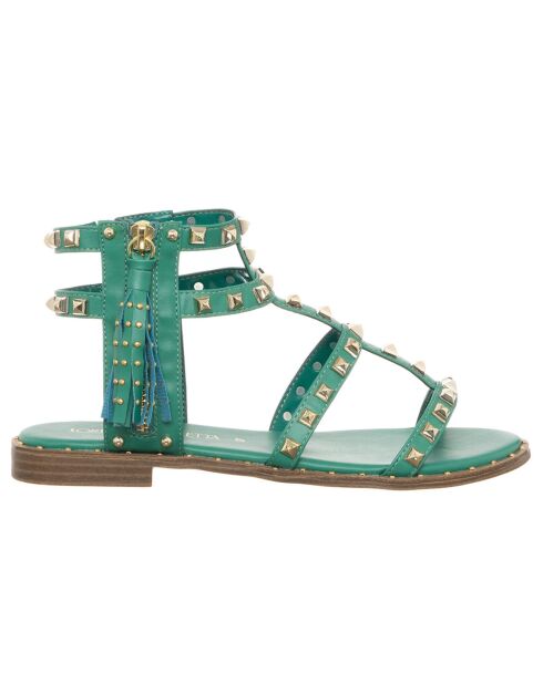 Grüne Solal-Sandalen