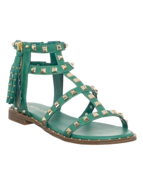 Grüne Solal-Sandalen