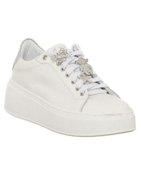 Sneakers en Cuir Gala blanc/argenté