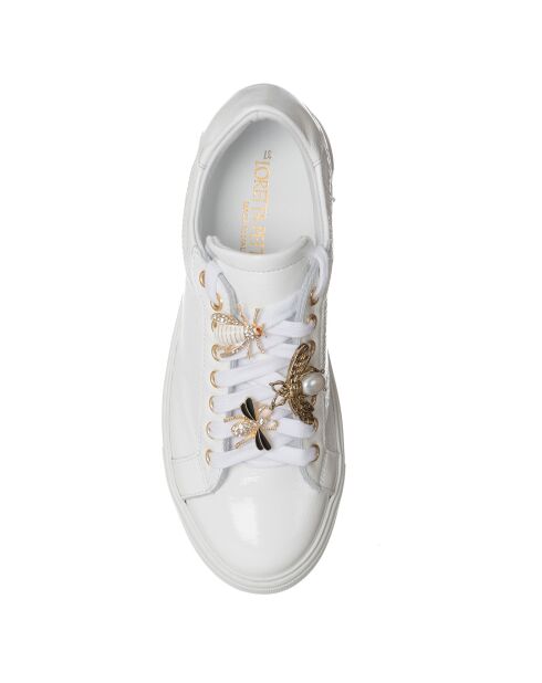 Sneakers en Cuir Napla blanc/doré