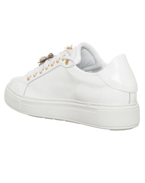 Sneakers en Cuir Napla blanc/doré