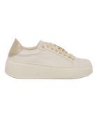 Sneakers Pala aus beige/grünem Leder