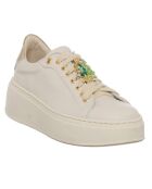 Sneakers Pala aus beige/grünem Leder