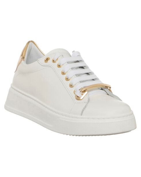 Sneakers en Cuir Sosa blanc/doré