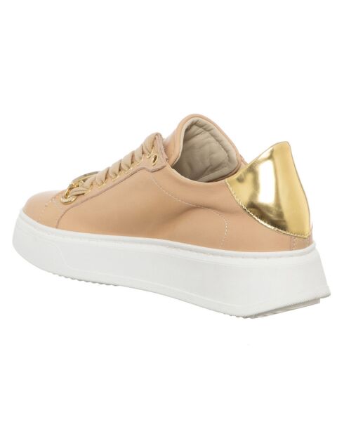 Sneakers en Cuir Sosa beige/Doré/blanc