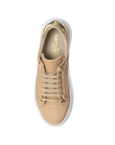 Sneakers en Cuir Sosa beige/Doré/blanc