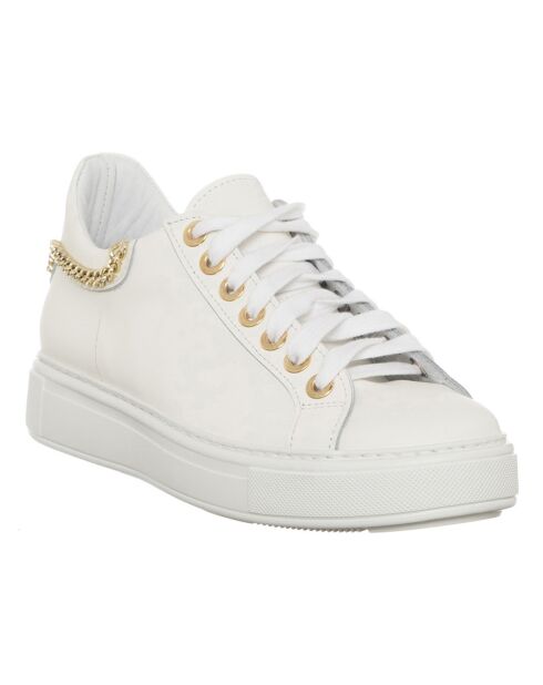 Sneakers en Cuir Bia blanc/doré