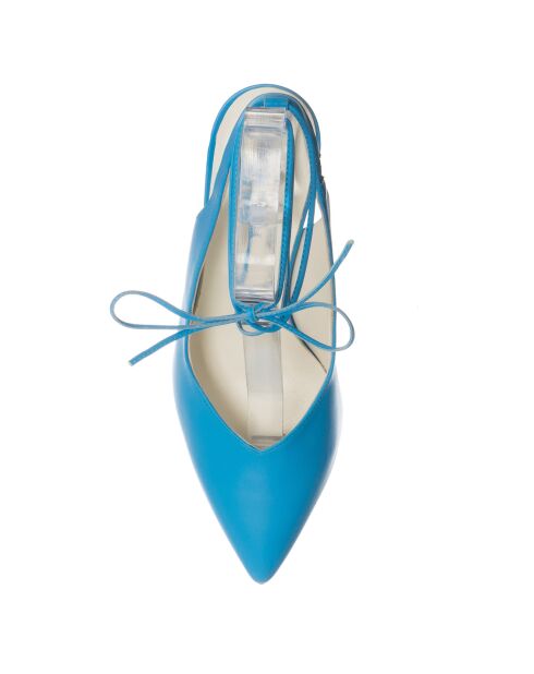 Slingbacks en Cuir Baila bleues - Talon 7.5 cm