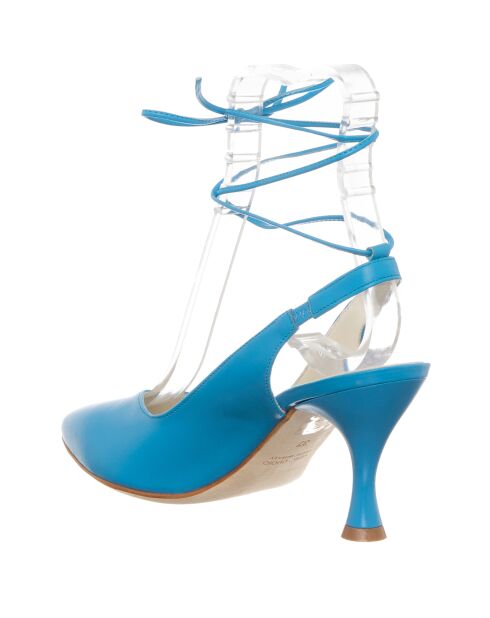 Slingbacks en Cuir Baila bleues - Talon 7.5 cm