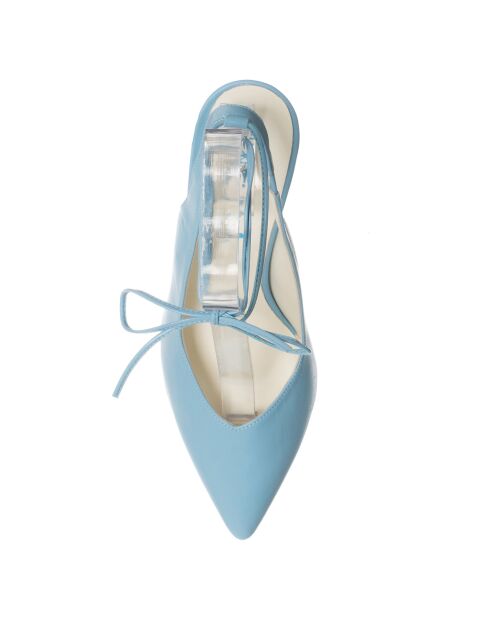 Slingbacks en Cuir Baila bleu ciel - Talon 7.5 cm