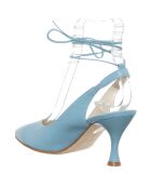 Slingbacks en Cuir Baila bleu ciel - Talon 7.5 cm