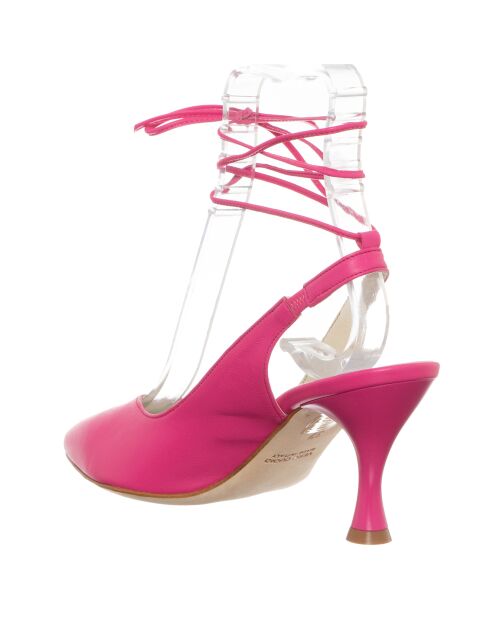 Slingbacks en Cuir Baila fuchsia - Talon 7.5 cm