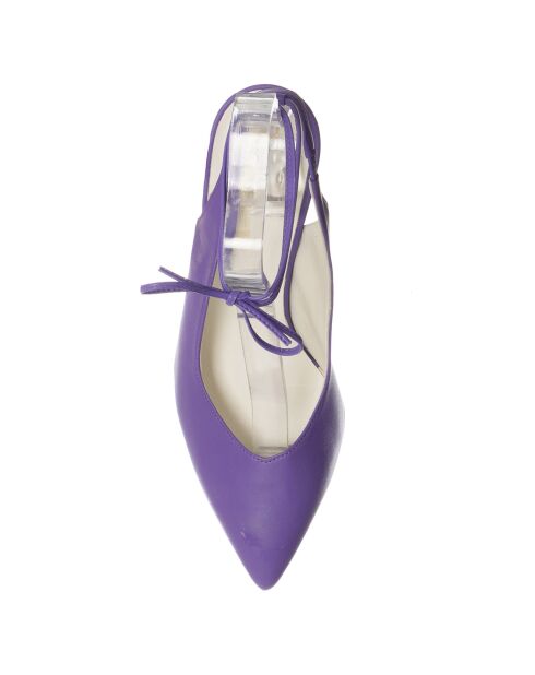 Slingbacks en Cuir Baila violettes - Talon 7.5 cm