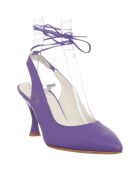 Slingbacks en Cuir Baila violettes - Talon 7.5 cm