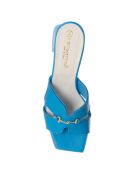 Mules en Cuir Aza bleues - Talon 5.5 cm