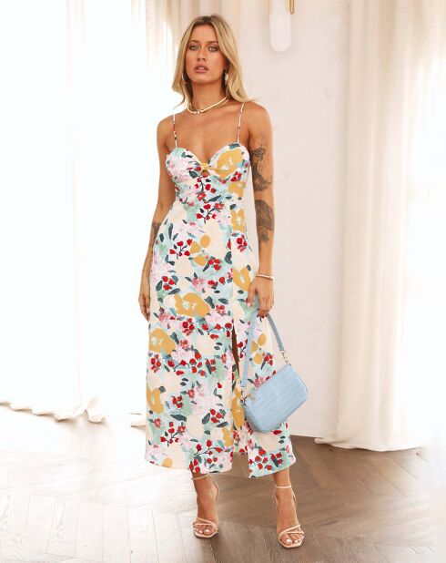 Robe Amaya beige/rouge
