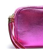 Sac bandoulière en Cuir Giulia fuschia - 15x21x6.5 cm