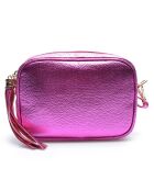 Sac bandoulière en Cuir Giulia fuschia - 15x21x6.5 cm