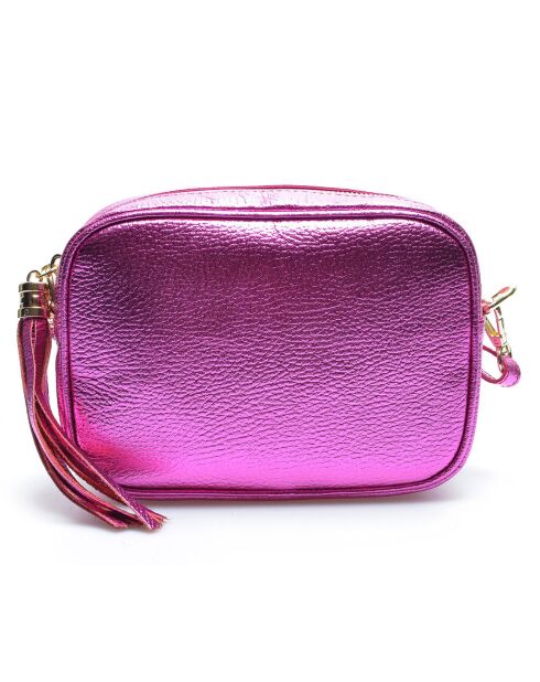 Sac bandoulière en Cuir Giulia fuschia - 15x21x6.5 cm
