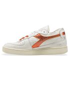 Sneakers en Cuir Liz blanc/orange métallisé